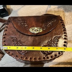 Dark brown leather bag